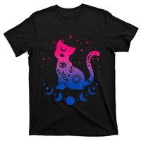 Bisexual Pride Flag Colors Astronomy Cat T-Shirt