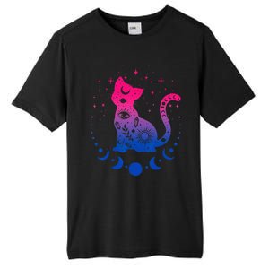 Bisexual Pride Flag Colors Astronomy Cat Tall Fusion ChromaSoft Performance T-Shirt