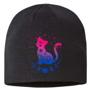 Bisexual Pride Flag Colors Astronomy Cat Sustainable Beanie