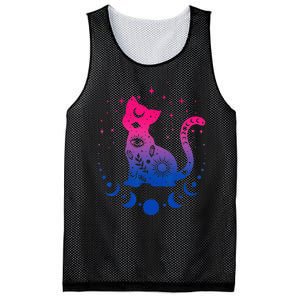 Bisexual Pride Flag Colors Astronomy Cat Mesh Reversible Basketball Jersey Tank