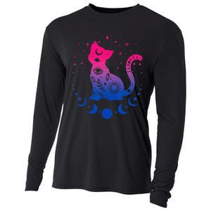 Bisexual Pride Flag Colors Astronomy Cat Cooling Performance Long Sleeve Crew