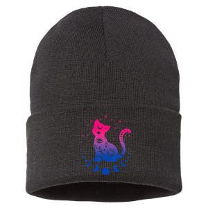 Bisexual Pride Flag Colors Astronomy Cat Sustainable Knit Beanie