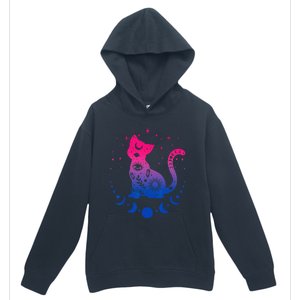 Bisexual Pride Flag Colors Astronomy Cat Urban Pullover Hoodie