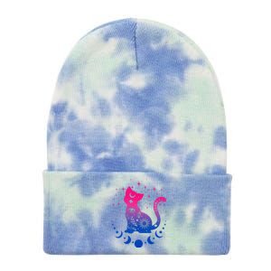 Bisexual Pride Flag Colors Astronomy Cat Tie Dye 12in Knit Beanie