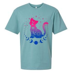 Bisexual Pride Flag Colors Astronomy Cat Sueded Cloud Jersey T-Shirt