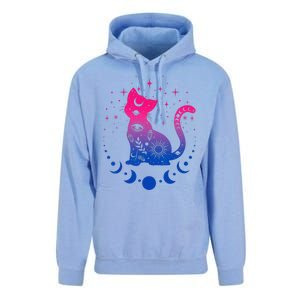 Bisexual Pride Flag Colors Astronomy Cat Unisex Surf Hoodie