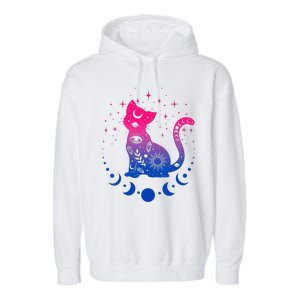 Bisexual Pride Flag Colors Astronomy Cat Garment-Dyed Fleece Hoodie