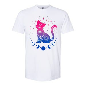 Bisexual Pride Flag Colors Astronomy Cat Softstyle CVC T-Shirt