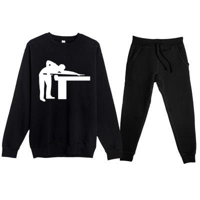 Billiards Player Funny Gift Premium Crewneck Sweatsuit Set