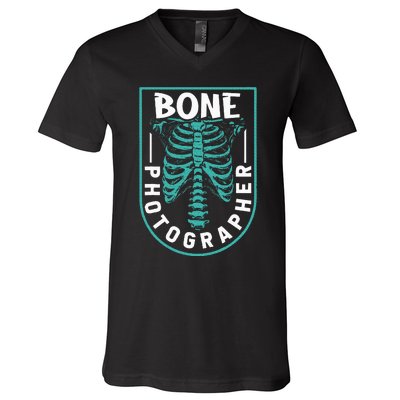 Bone Photographer Funny Radiology Technician Xray V-Neck T-Shirt