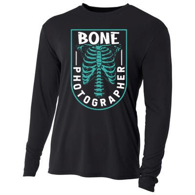 Bone Photographer Funny Radiology Technician Xray Cooling Performance Long Sleeve Crew