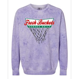 Basketball Player Fresh Buckets Served Daily Bball Colorblast Crewneck Sweatshirt