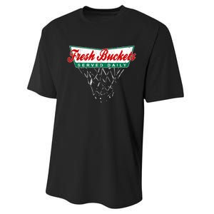 Basketball Player Fresh Buckets Served Daily Bball Performance Sprint T-Shirt