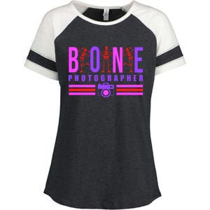 Bone Photographer - Funny Skeleton X-Ray Tech Radiology Gift Enza Ladies Jersey Colorblock Tee