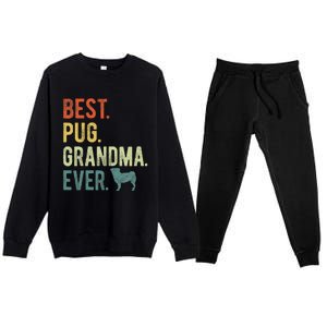 Best Pug Grandma Ever Dog Lovers Mothers Day Premium Crewneck Sweatsuit Set