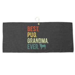 Best Pug Grandma Ever Dog Lovers Mothers Day Large Microfiber Waffle Golf Towel