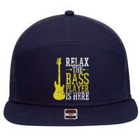 Bass Player Guitar Guitarist Music School Vintage 7 Panel Mesh Trucker Snapback Hat