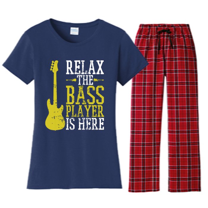 Bass Player Guitar Guitarist Music School Vintage Women's Flannel Pajama Set