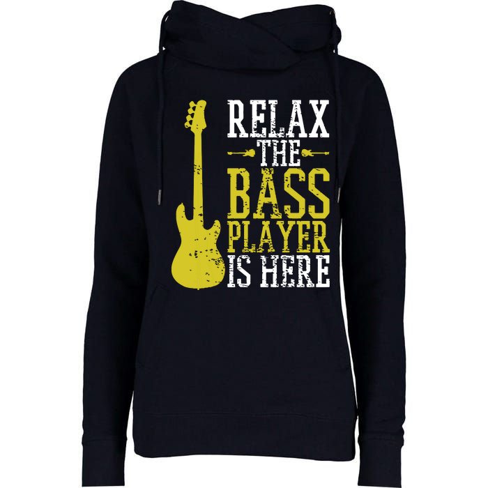 Bass Player Guitar Guitarist Music School Vintage Womens Funnel Neck Pullover Hood