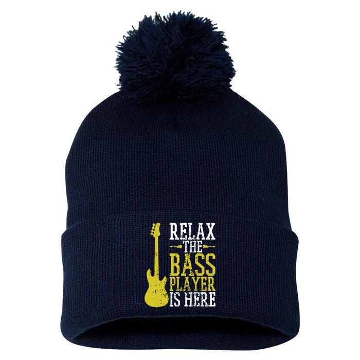 Bass Player Guitar Guitarist Music School Vintage Pom Pom 12in Knit Beanie