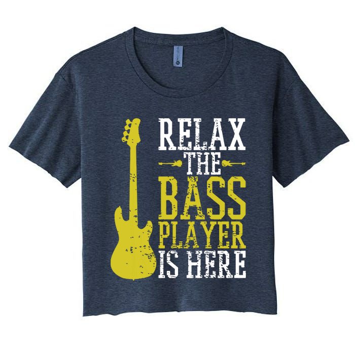 Bass Player Guitar Guitarist Music School Vintage Women's Crop Top Tee