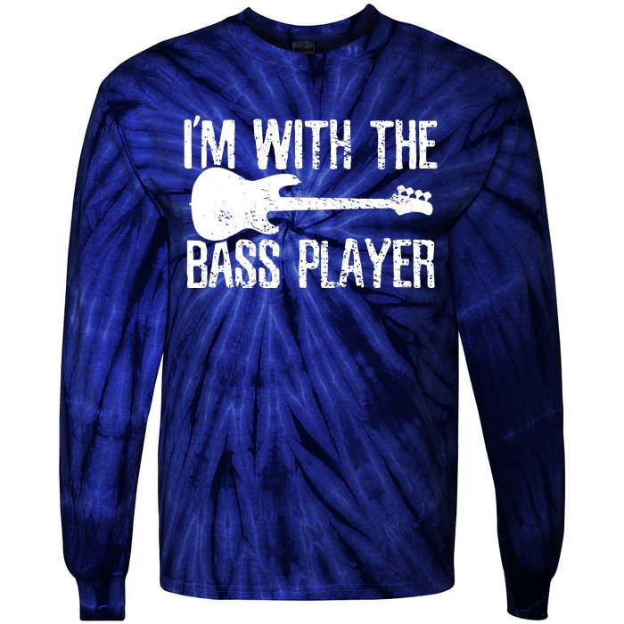 Bass Player Guitar Couple Girlfriend Vintage Tie-Dye Long Sleeve Shirt