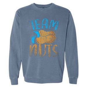 Baby Party Gender Reveal Party Team Nuts Funny Gender Reveal Garment-Dyed Sweatshirt