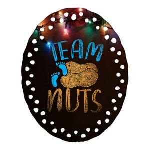 Baby Party Gender Reveal Party Team Nuts Funny Gender Reveal Ceramic Oval Ornament