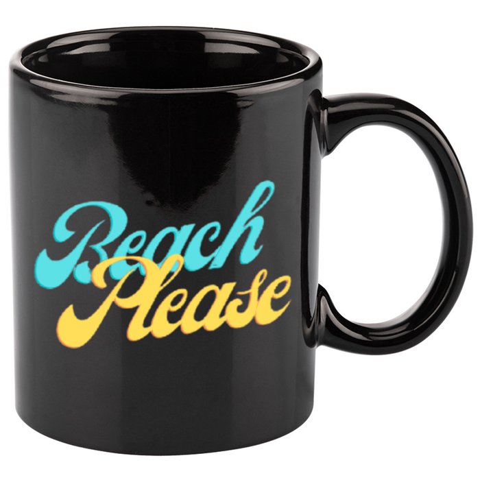 Beach Please Gift 11oz C Handle Ceramic Mug