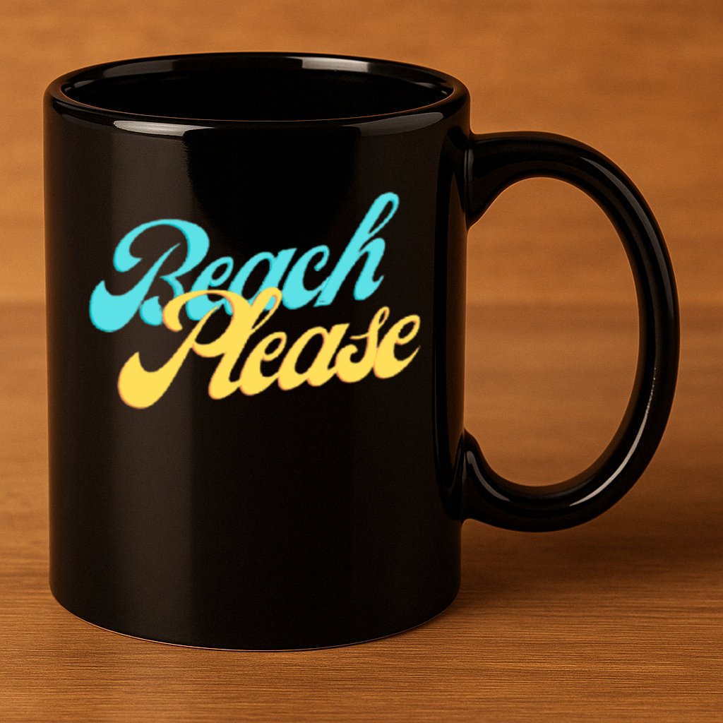 Beach Please Gift 11oz C Handle Ceramic Mug