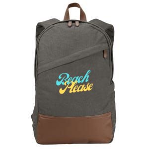 Beach Please Gift Cotton Canvas Backpack