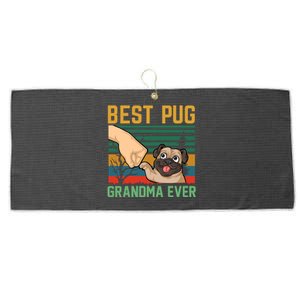 Best Pug Grandma Ever Large Microfiber Waffle Golf Towel