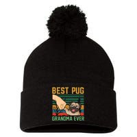 Best Pug Grandma Ever Pom Pom 12in Knit Beanie