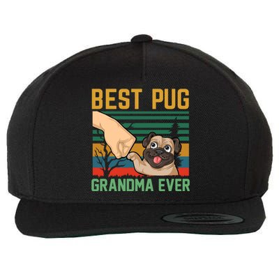 Best Pug Grandma Ever Wool Snapback Cap