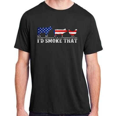 Bbq Party Grill Smoker Chef Dad Id Smoke That Adult ChromaSoft Performance T-Shirt