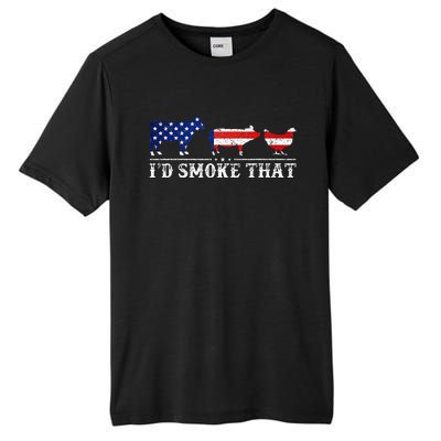 Bbq Party Grill Smoker Chef Dad Id Smoke That Tall Fusion ChromaSoft Performance T-Shirt