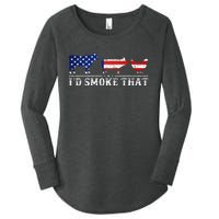 Bbq Party Grill Smoker Chef Dad Id Smoke That Women's Perfect Tri Tunic Long Sleeve Shirt