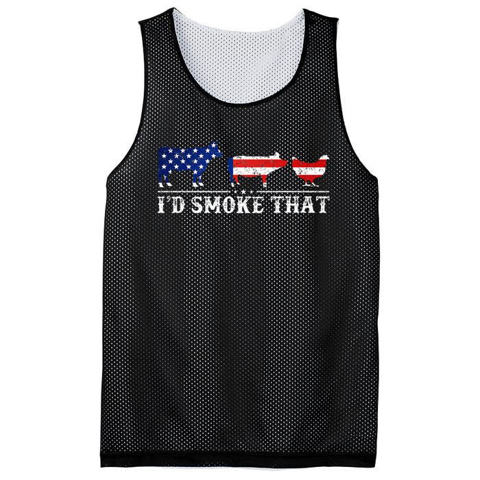 Bbq Party Grill Smoker Chef Dad Id Smoke That Mesh Reversible Basketball Jersey Tank