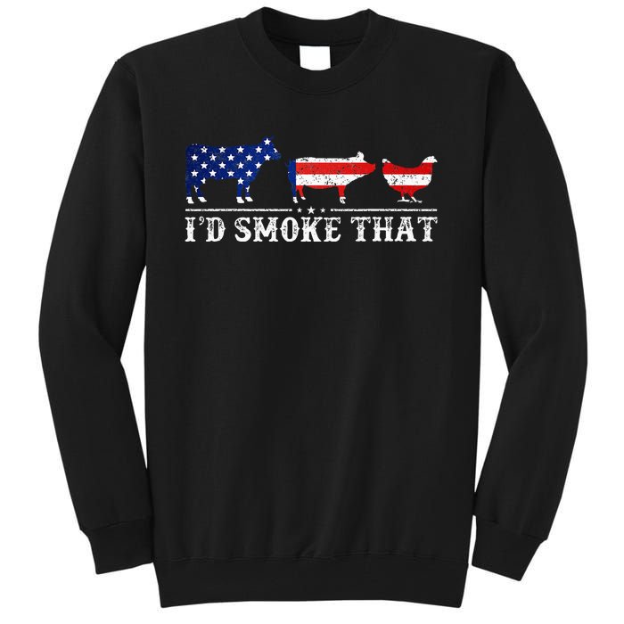 Bbq Party Grill Smoker Chef Dad Id Smoke That Tall Sweatshirt