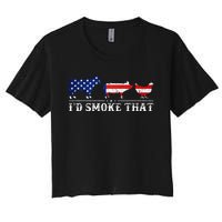 Bbq Party Grill Smoker Chef Dad Id Smoke That Women's Crop Top Tee