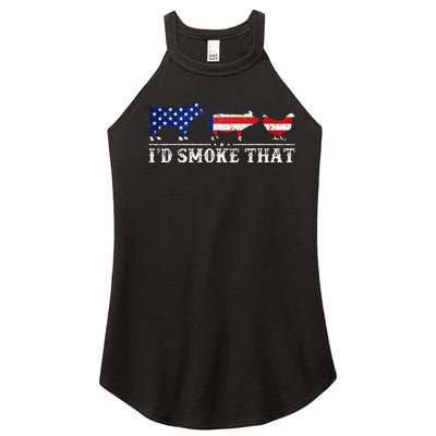 Bbq Party Grill Smoker Chef Dad Id Smoke That Women's Perfect Tri Rocker Tank