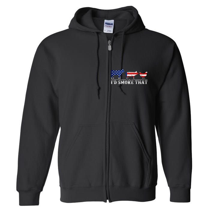 Bbq Party Grill Smoker Chef Dad Id Smoke That Full Zip Hoodie