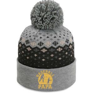 Baseball Papa Grandfather Grandson Proud Grandpa Dad Sports Gift The Baniff Cuffed Pom Beanie