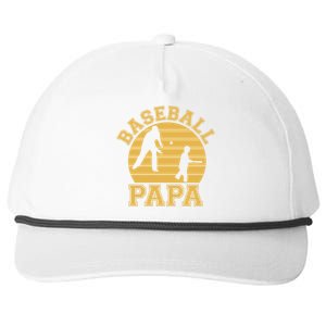 Baseball Papa Grandfather Grandson Proud Grandpa Dad Sports Gift Snapback Five-Panel Rope Hat