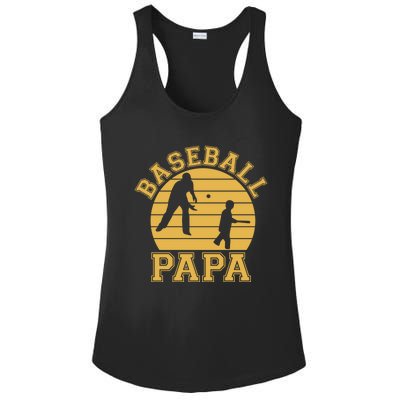 Baseball Papa Grandfather Grandson Proud Grandpa Dad Sports Gift Ladies PosiCharge Competitor Racerback Tank