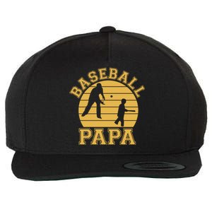 Baseball Papa Grandfather Grandson Proud Grandpa Dad Sports Gift Wool Snapback Cap