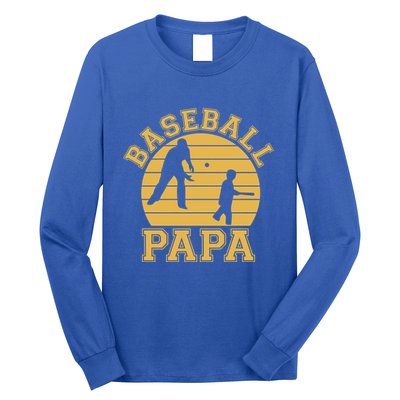 Baseball Papa Grandfather Grandson Proud Grandpa Dad Sports Gift Long Sleeve Shirt