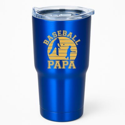 Baseball Papa Grandfather Grandson Proud Grandpa Dad Sports Gift Tumbler