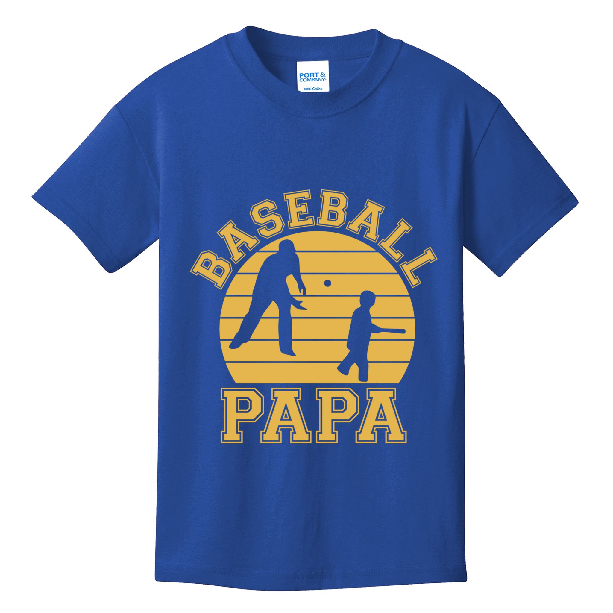 Baseball Papa Grandfather Grandson Proud Grandpa Dad Sports Gift Kids T-Shirt