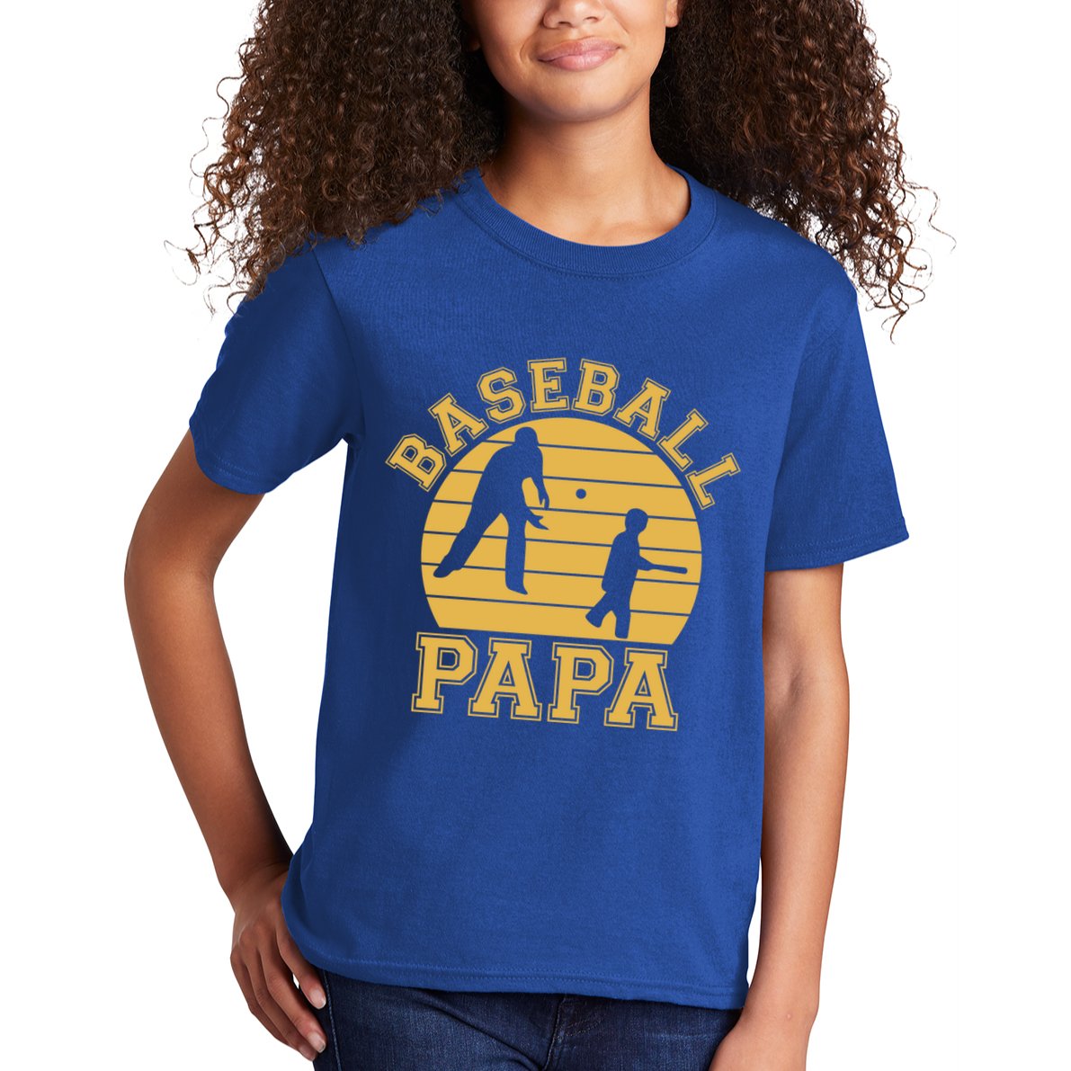 Baseball Papa Grandfather Grandson Proud Grandpa Dad Sports Gift Kids T-Shirt